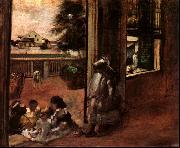 Edgar Degas Children Sat Down in the House Door Sweden oil painting reproduction